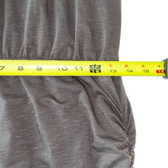 Sundry Gardien Ruched Racerback Tank Dress. Charcoal Grey. Size 3 (Large). - Picture 9 of 12